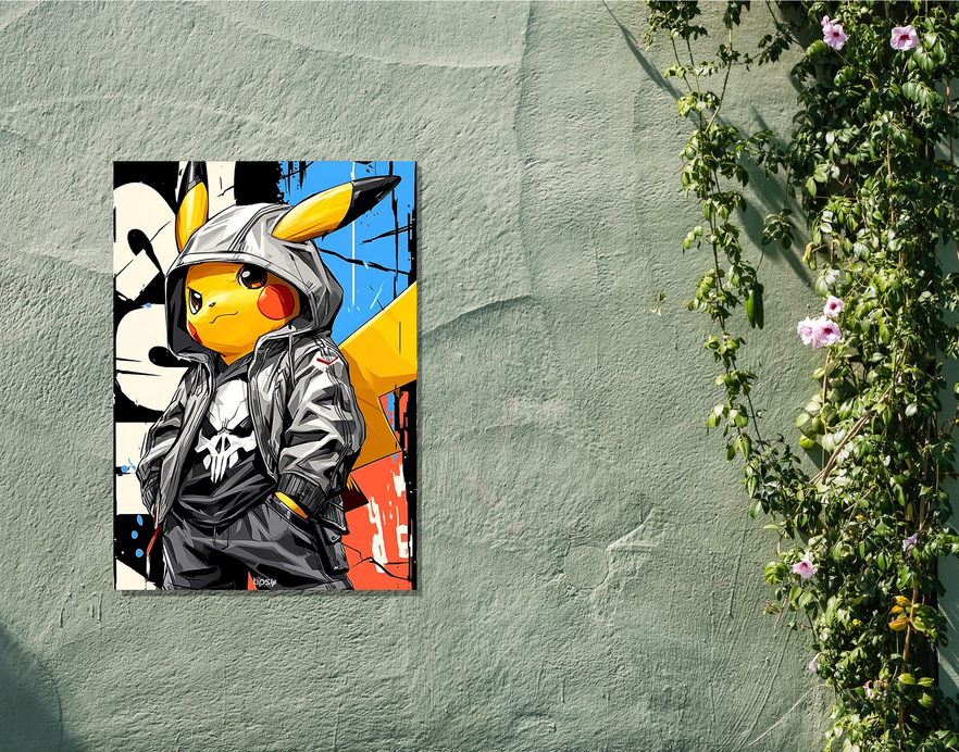 "ARTWORK OF PIKACHU " -Shiny & Sturdy Metallic Poster Art That Pops & Sticks