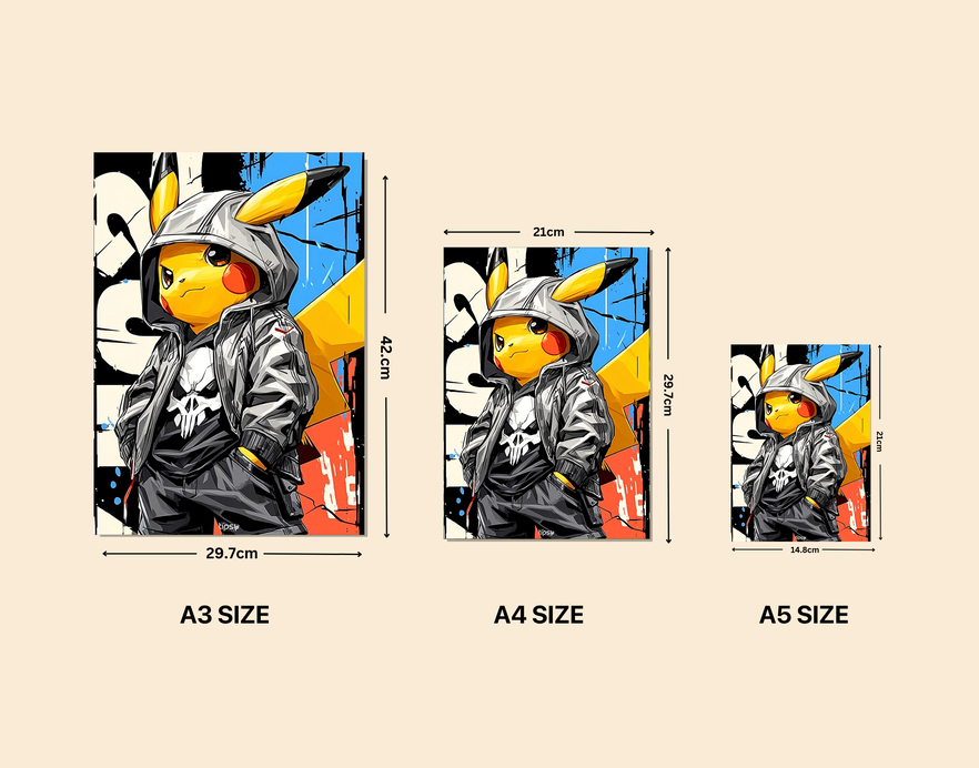 "ARTWORK OF PIKACHU " -Shiny & Sturdy Metallic Poster Art That Pops & Sticks