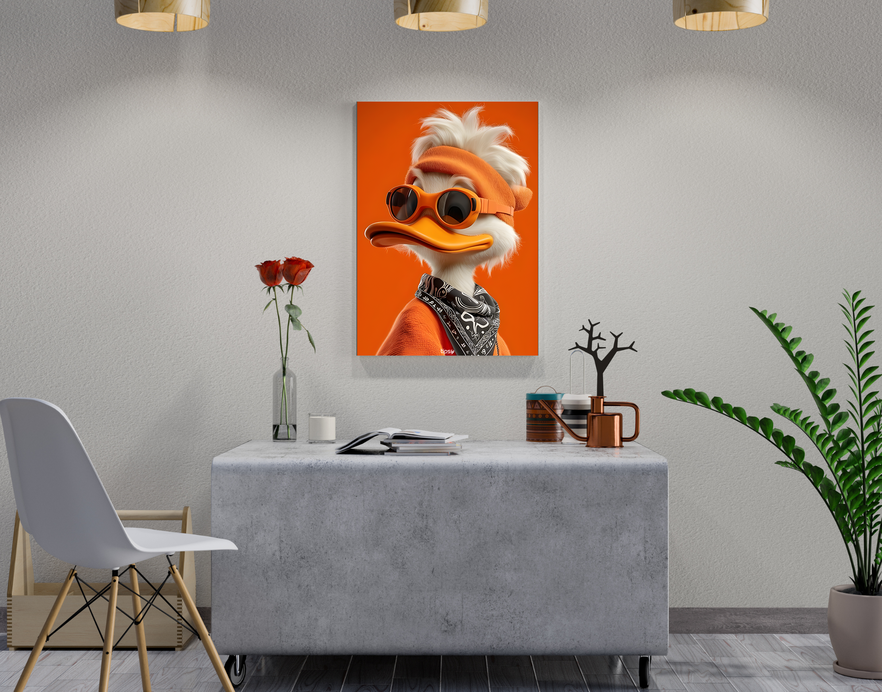 "COOL DUCK " -Shiny & Sturdy Metallic Poster Art That Pops & Sticks
