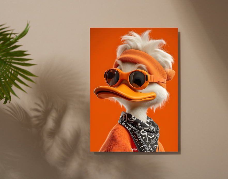 "COOL DUCK " -Shiny & Sturdy Metallic Poster Art That Pops & Sticks