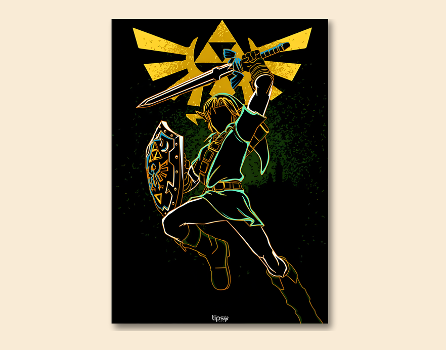 "THE LEGEND OF ZELDA " -Shiny & Sturdy Metallic Poster Art That Pops & Sticks