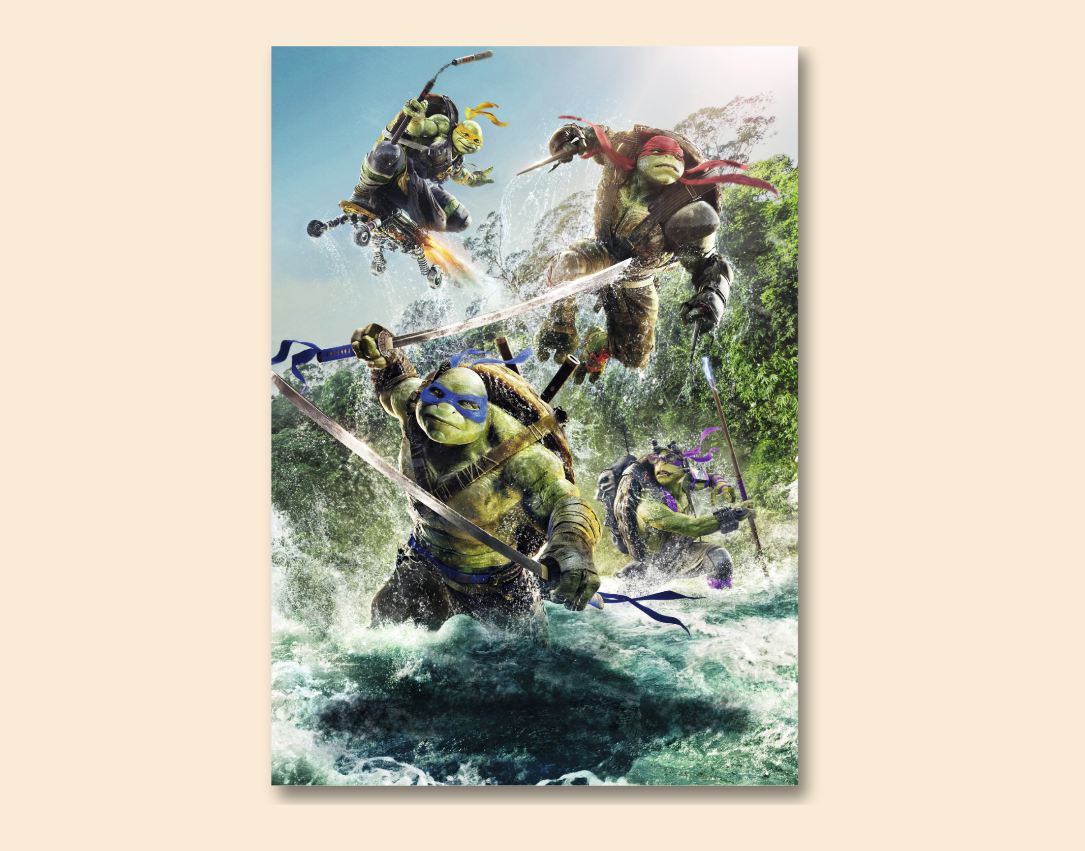"TEENAGE MUTANT NINJA TURTLES: MOVIE"- Shiny & Sturdy Metallic Poster  Art That Pops & Sticks (Literally!)