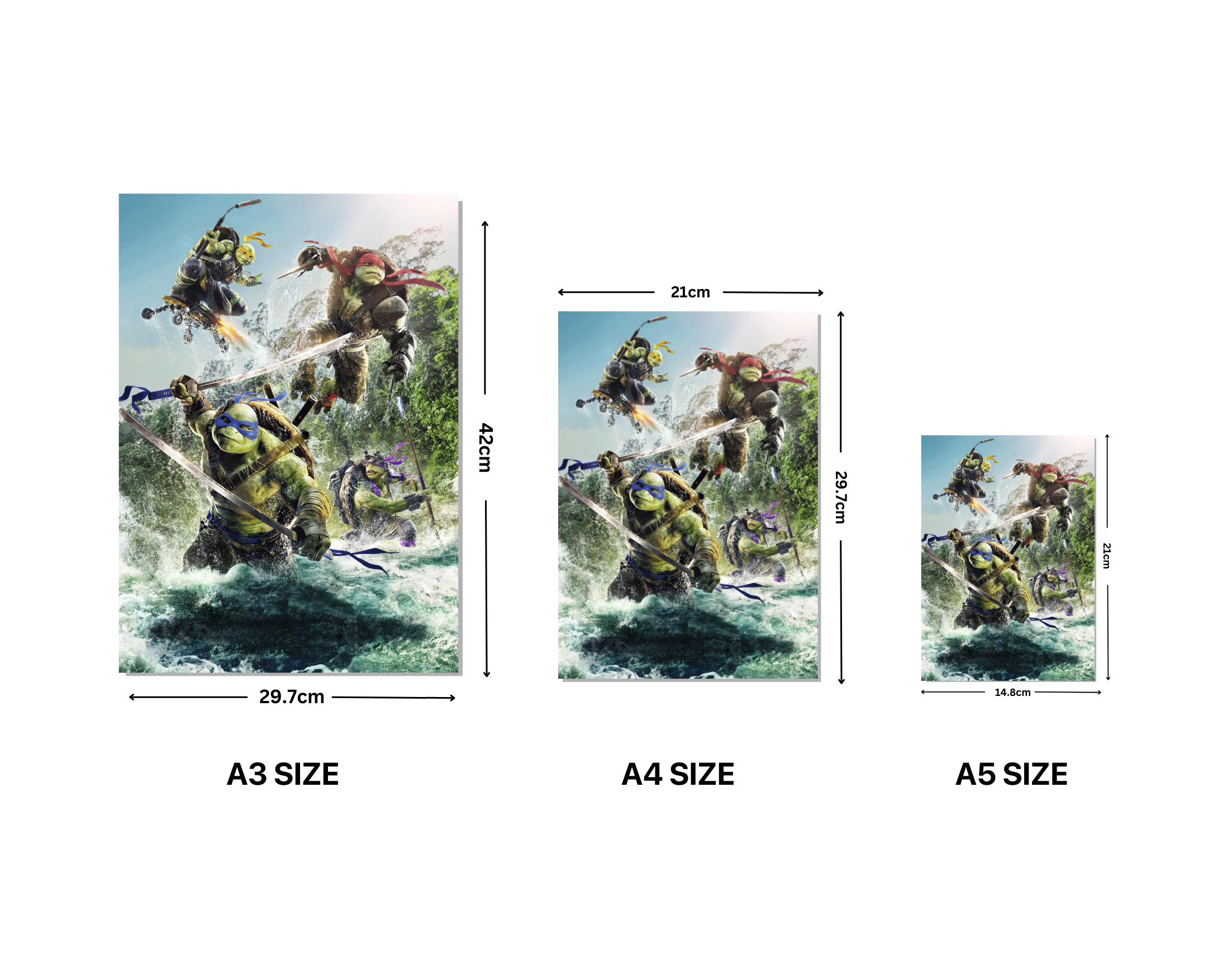 "TEENAGE MUTANT NINJA TURTLES: MOVIE"- Shiny & Sturdy Metallic Poster  Art That Pops & Sticks (Literally!)