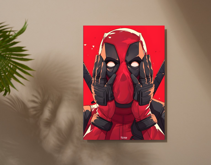 "MARVEL COMICS DEADPOOL " -Shiny & Sturdy Metallic Poster Art That Pops & Sticks