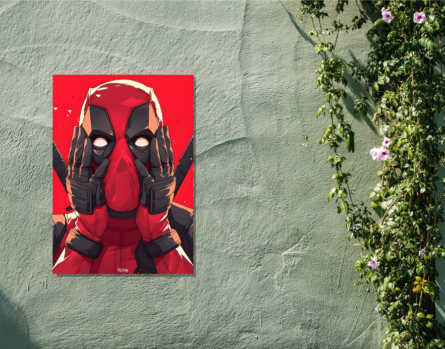 "MARVEL COMICS DEADPOOL " -Shiny & Sturdy Metallic Poster Art That Pops & Sticks