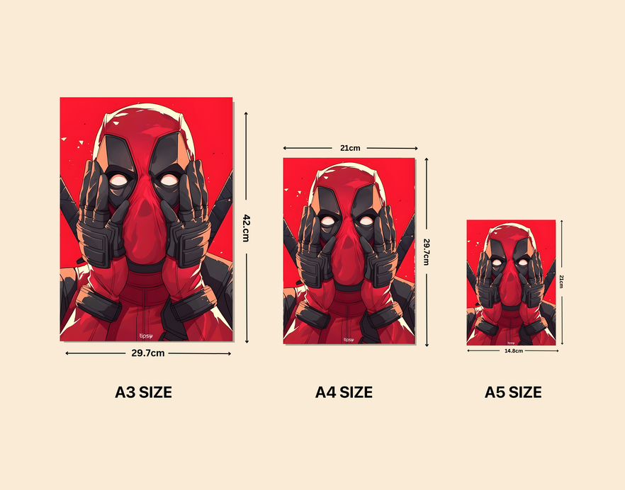 "MARVEL COMICS DEADPOOL " -Shiny & Sturdy Metallic Poster Art That Pops & Sticks
