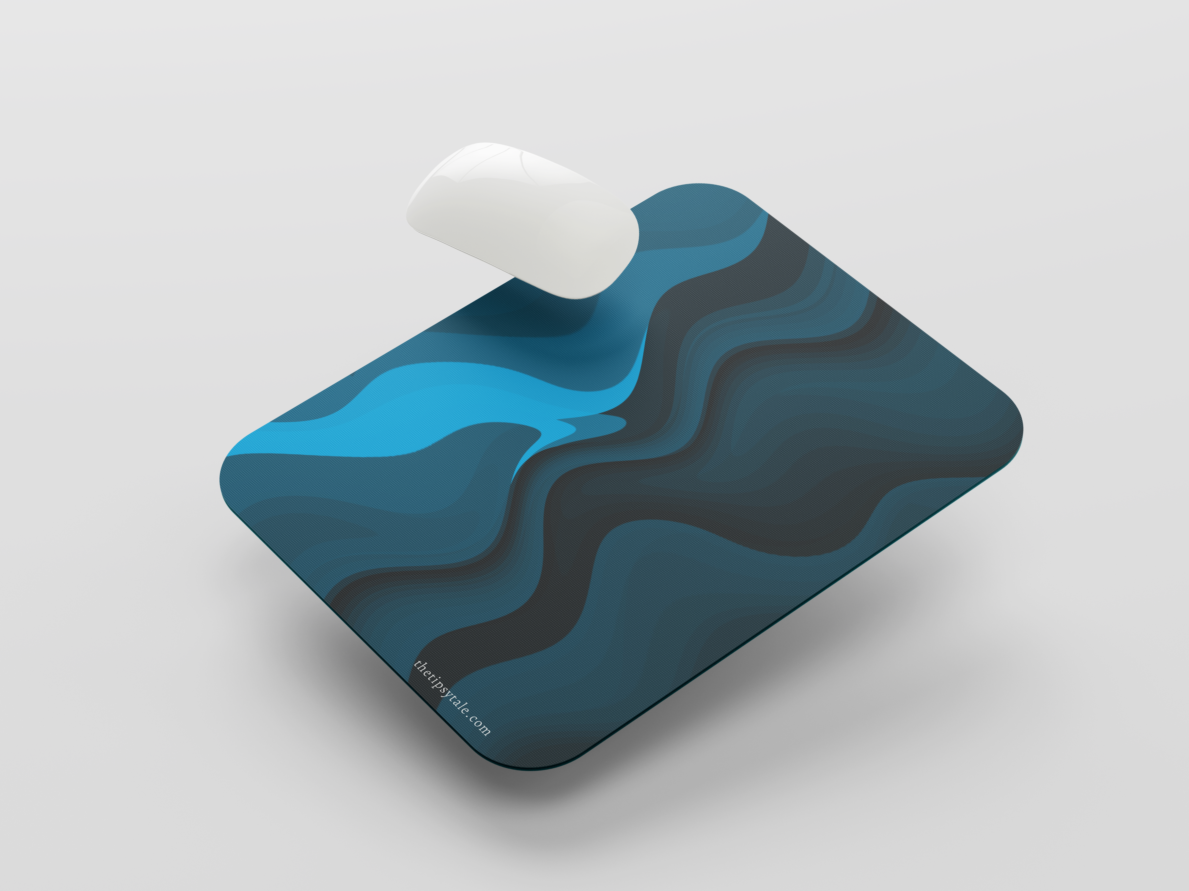"BLUE WAVE ABSTRACT" Mousepad Enhance Your Workspace with Style
