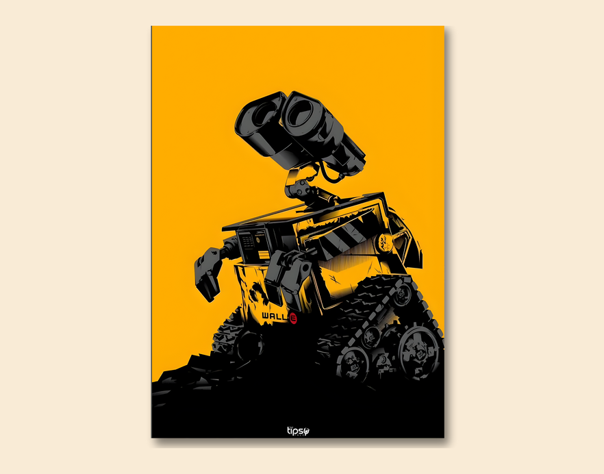 "WALL-E " -Shiny & Sturdy Metallic Poster Art That Pops & Sticks