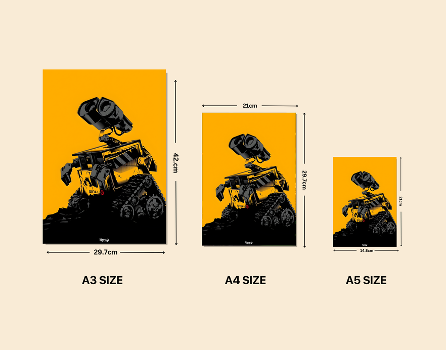 "WALL-E " -Shiny & Sturdy Metallic Poster Art That Pops & Sticks