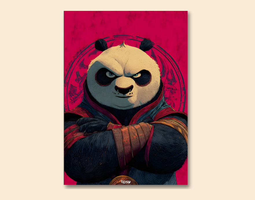 "KUNG FU PANDA " -Shiny & Sturdy Metallic Poster Art That Pops & Sticks