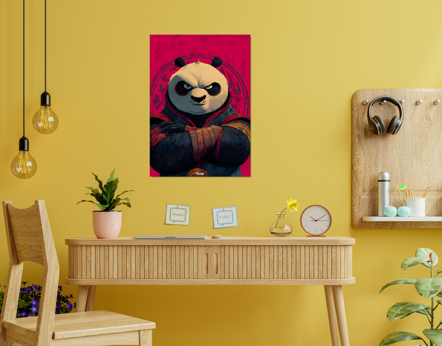 "KUNG FU PANDA " -Shiny & Sturdy Metallic Poster Art That Pops & Sticks