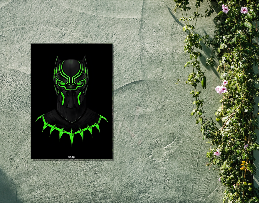 "BLACK PANTHER-Superhero" -Shiny & Sturdy Metallic Poster Art That Pops & Sticks