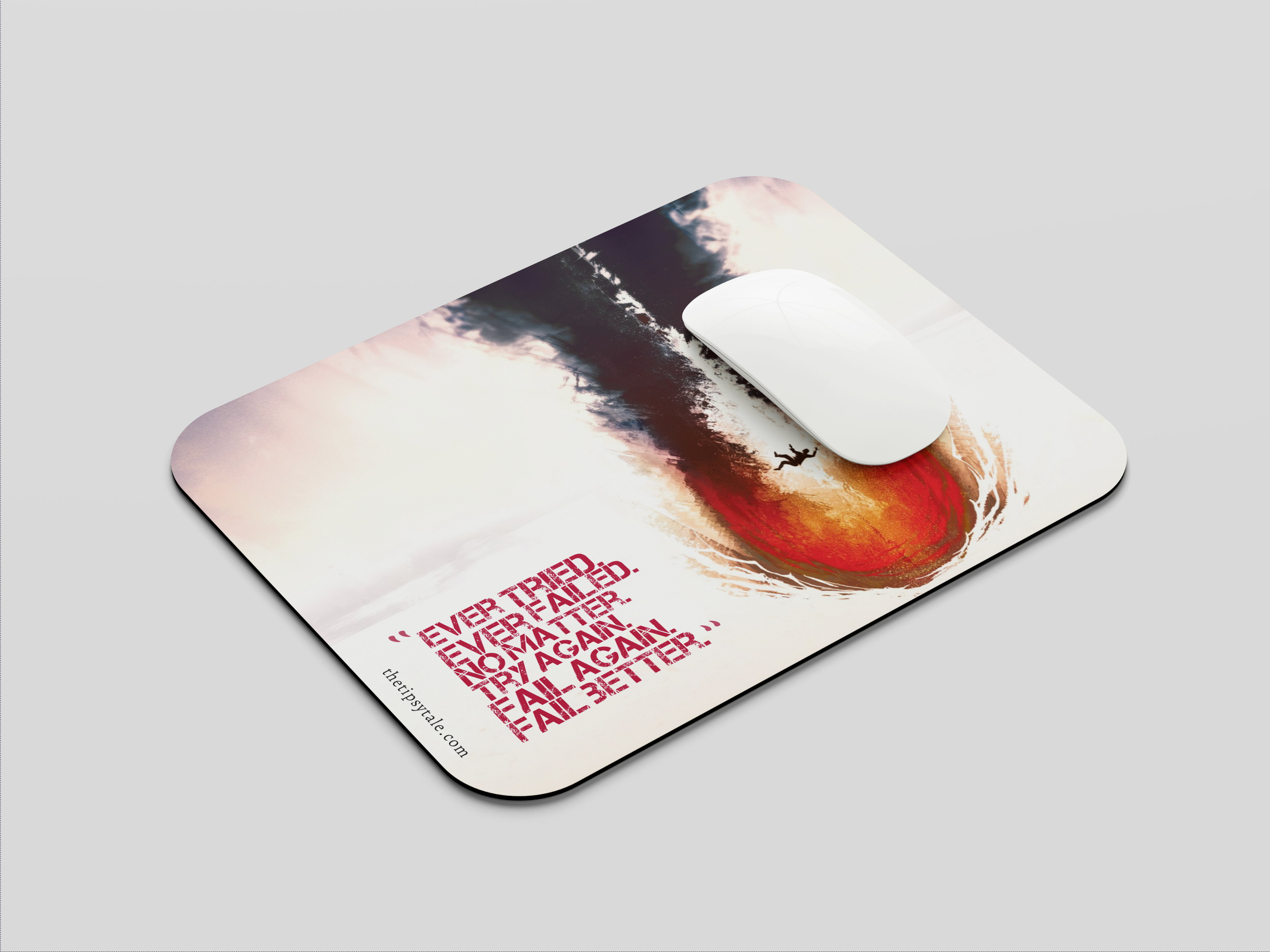 "TRY AND FAIL: MOTIVATIONAL" Mousepad Enhance Your Workspace with Style