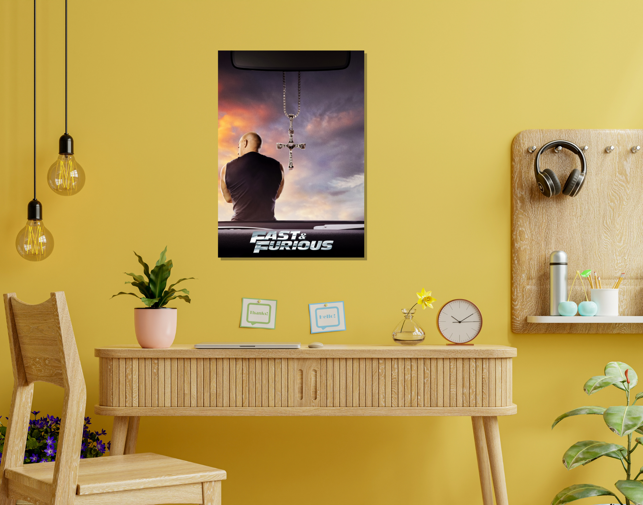"DOM- FAST AND FURIOUS"- Shiny & Sturdy Metallic Poster  Art That Pops & Sticks (Literally!)