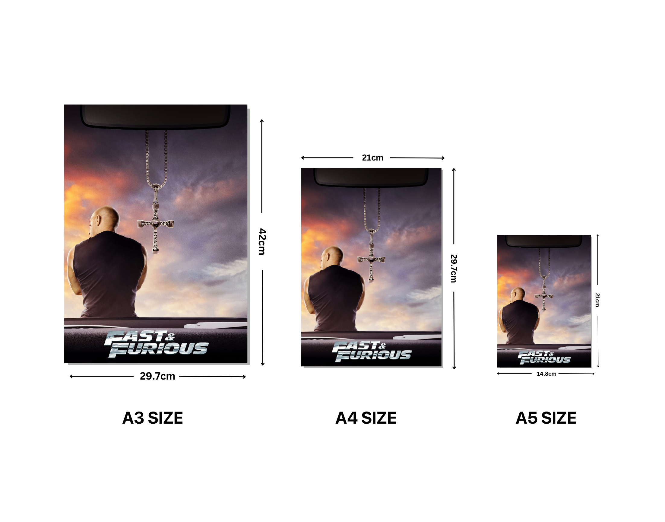 "DOM- FAST AND FURIOUS"- Shiny & Sturdy Metallic Poster  Art That Pops & Sticks (Literally!)