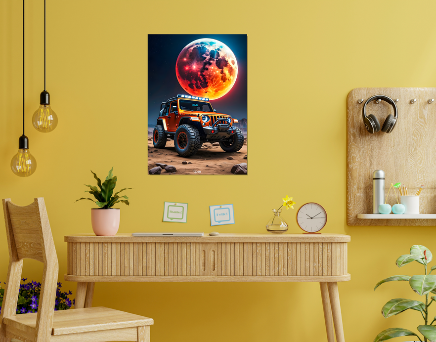 "JEEP WRANGLER A RUGGED SUV " -Shiny & Sturdy Metallic Poster Art That Pops & Sticks