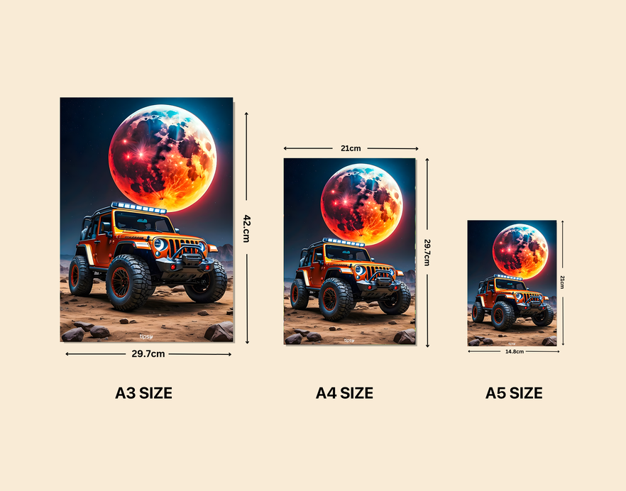 "JEEP WRANGLER A RUGGED SUV " -Shiny & Sturdy Metallic Poster Art That Pops & Sticks