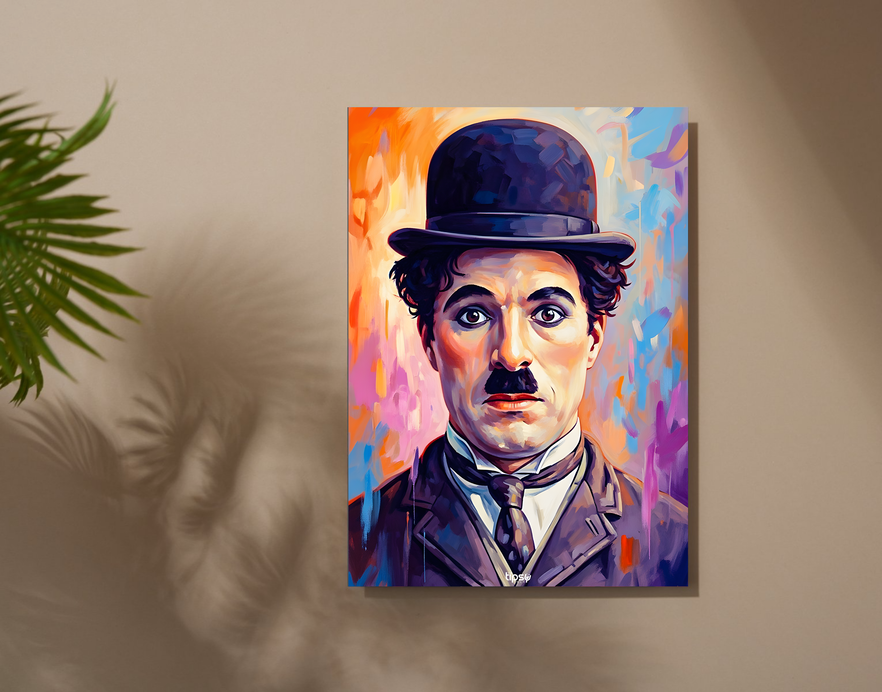 "CHARLIE CHAPLIN PORTRAIT " -Shiny & Sturdy Metallic Poster Art That Pops & Sticks