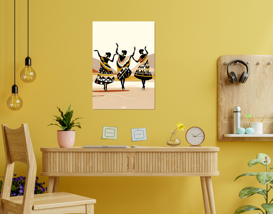 "TRADITIONAL AFRICAN DANCE CULTURE " -Shiny & Sturdy Metallic Poster Art That Pops & Sticks
