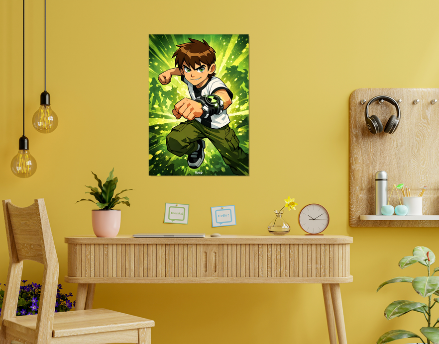 "BEN 10 " -Shiny & Sturdy Metallic Poster Art That Pops & Sticks