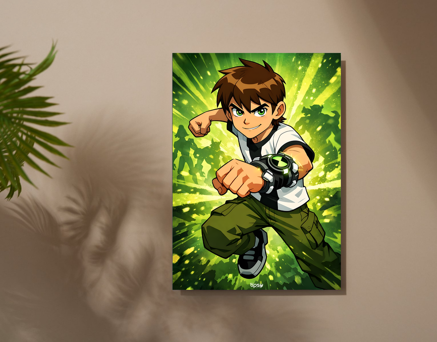 "BEN 10 " -Shiny & Sturdy Metallic Poster Art That Pops & Sticks