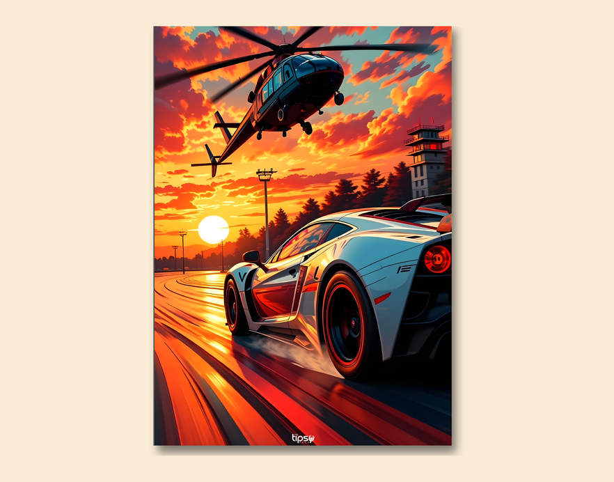 "SUNSET SYNDICATE" -Shiny & Sturdy Metallic Poster Art That Pops & Sticks