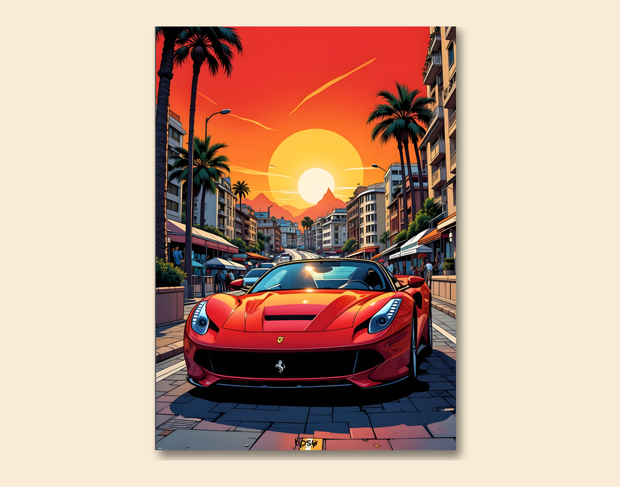 "FERRARI F12 BERLINETTA" -Shiny & Sturdy Metallic Poster Art That Pops & Sticks