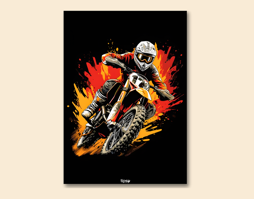 "INFERNO DRIFT" -Shiny & Sturdy Metallic Poster Art That Pops & Sticks