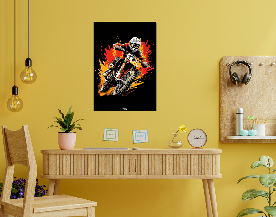 "INFERNO DRIFT" -Shiny & Sturdy Metallic Poster Art That Pops & Sticks