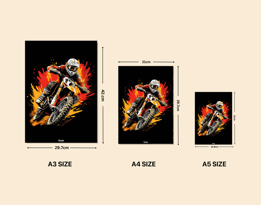 "INFERNO DRIFT" -Shiny & Sturdy Metallic Poster Art That Pops & Sticks