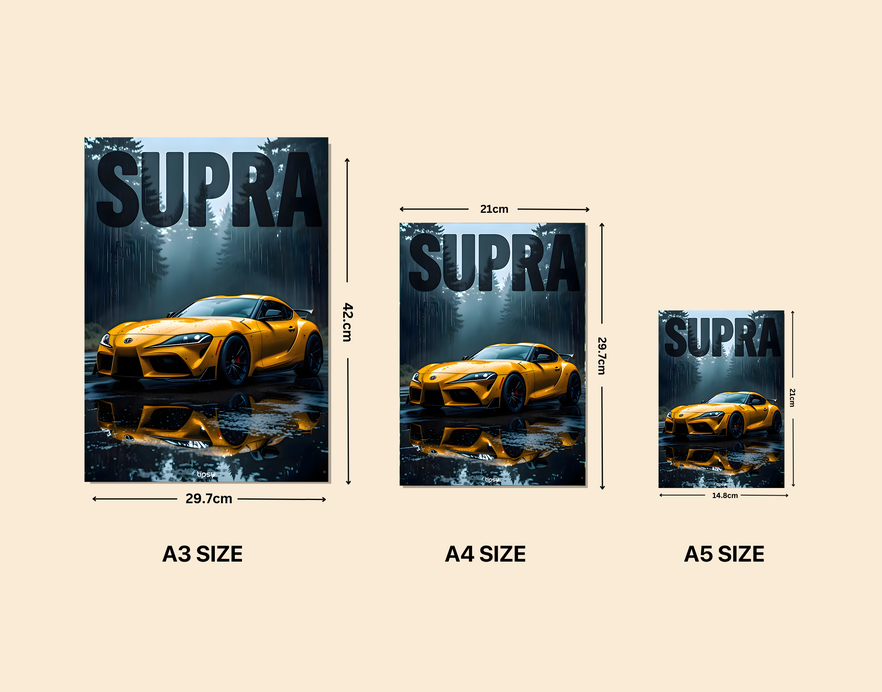 "SUPRA " -Shiny & Sturdy Metallic Poster Art That Pops & Sticks