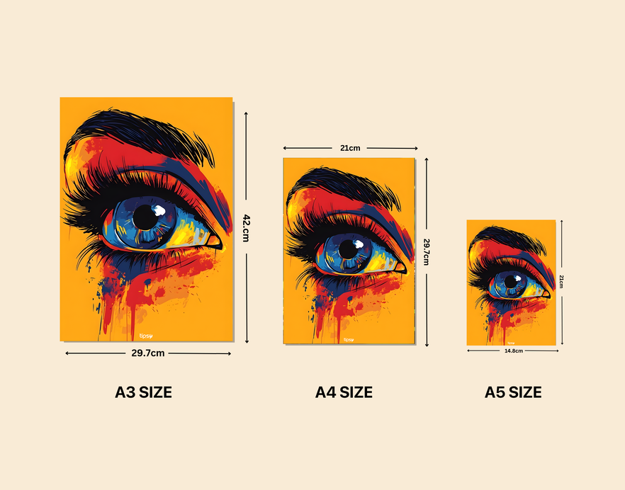 "INTENSE BEAUTIFUL EYE" -Shiny & Sturdy Metallic Poster Art That Pops & Sticks