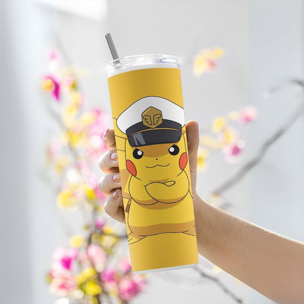 "Pikachu Pokémon-Cute" Tumbler with Metal Straw