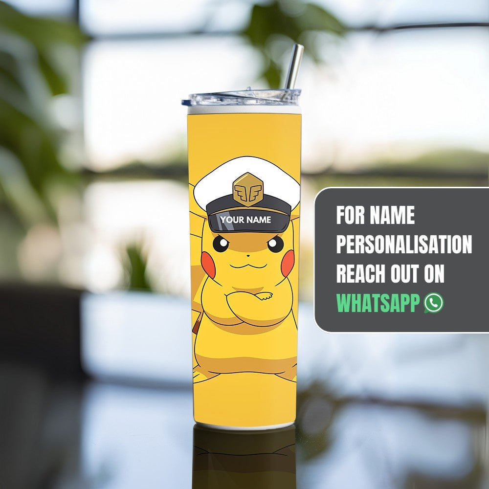 "Pikachu Pokémon-Cute" Tumbler with Metal Straw