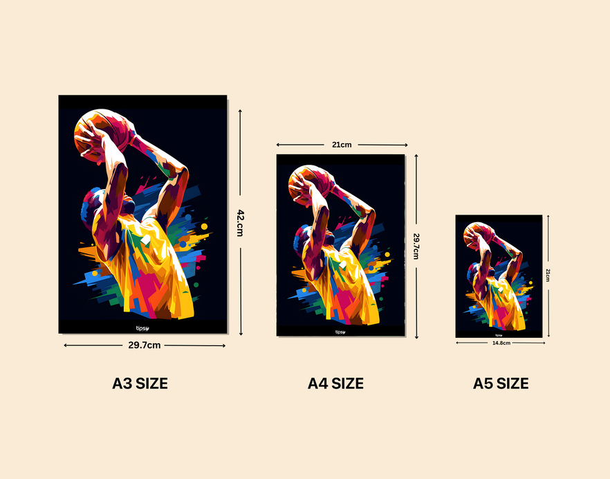 "BASKETBALL" -Shiny & Sturdy Metallic Poster Art That Pops & Sticks