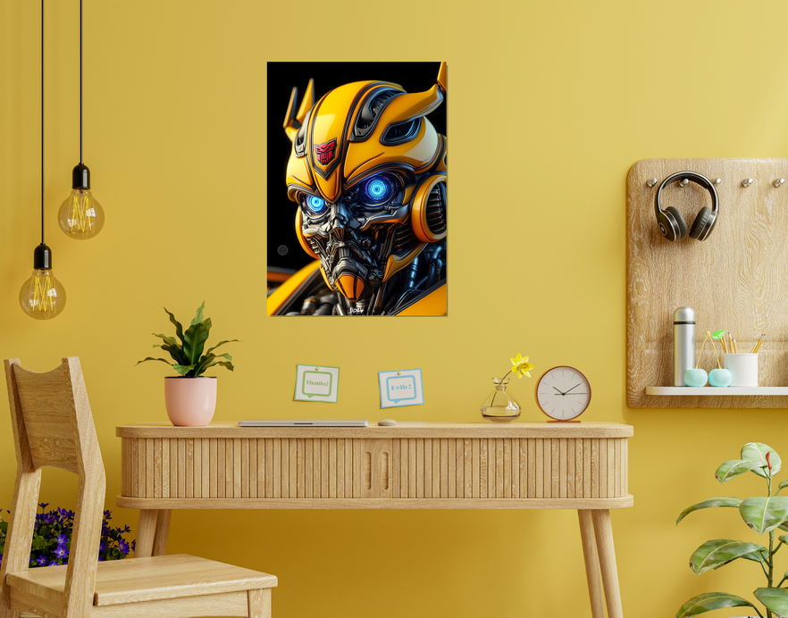 "TRANSFORMER BUMBLEBEE" -Shiny & Sturdy Metallic Poster Art That Pops & Sticks