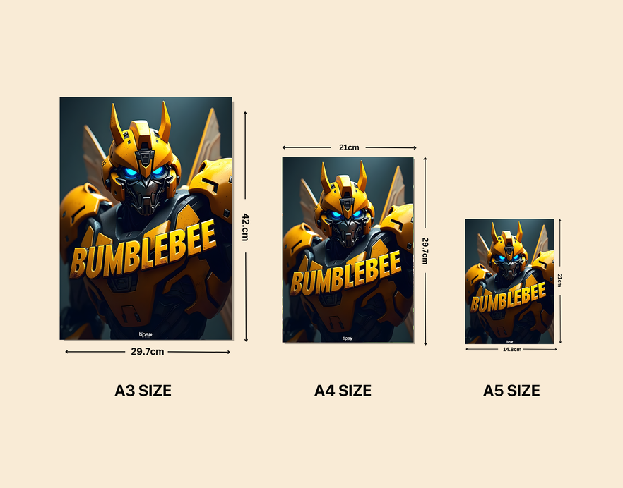 "BUMBLEBEE" -Shiny & Sturdy Metallic Poster Art That Pops & Sticks