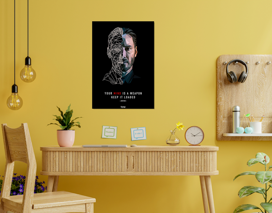 "JOHN WICK THOUGHT" -Shiny & Sturdy Metallic Poster Art That Pops & Sticks