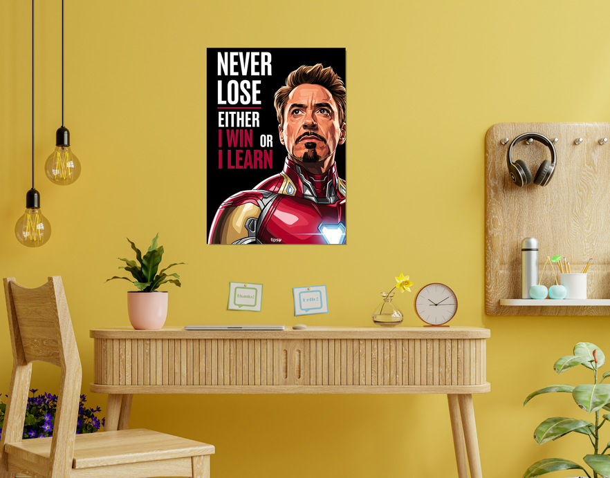"IRON MAN THOUGHT" -Shiny & Sturdy Metallic Poster Art That Pops & Sticks