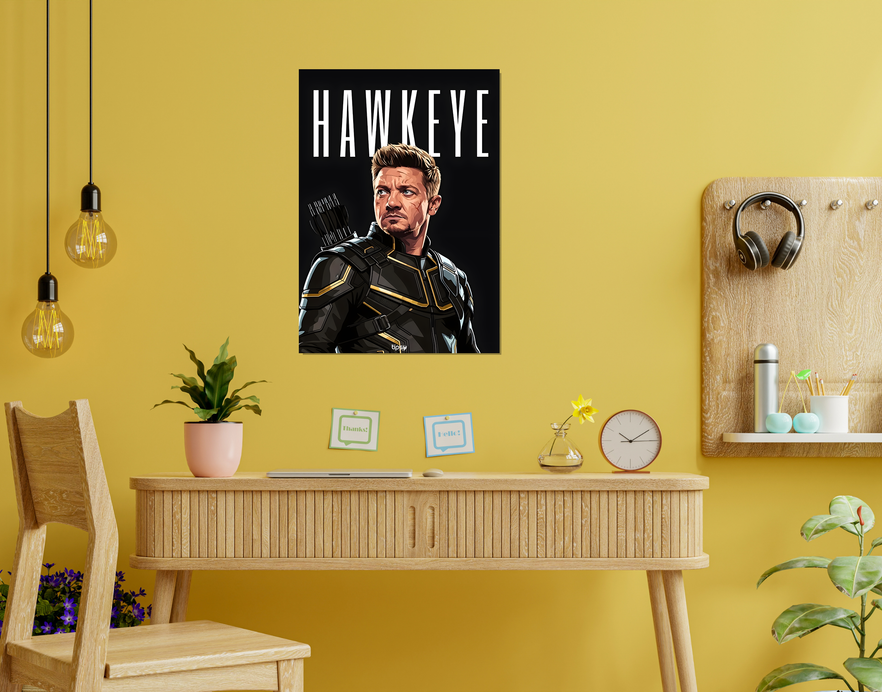 "HAWKEYE" -Shiny & Sturdy Metallic Poster Art That Pops & Sticks
