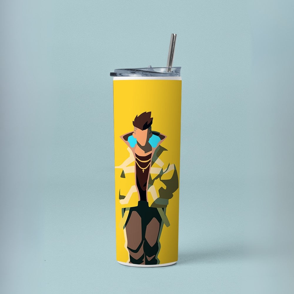 "David Martinez : Cyberpunk" Tumbler with Metal Straw