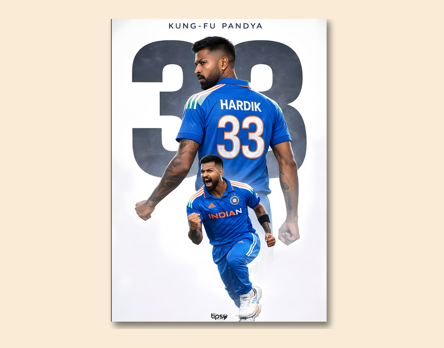 "Hardik Pandeya" -Shiny & Sturdy Metallic Poster Art That Pops & Sticks