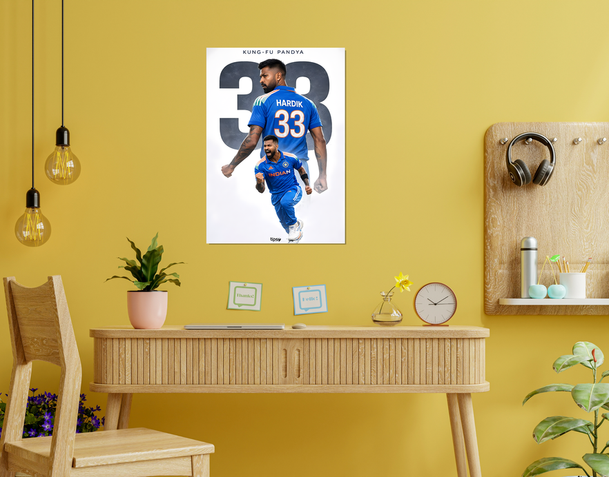 "Hardik Pandeya" -Shiny & Sturdy Metallic Poster Art That Pops & Sticks