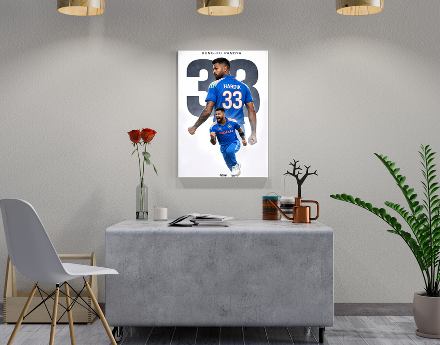 "Hardik Pandeya" -Shiny & Sturdy Metallic Poster Art That Pops & Sticks