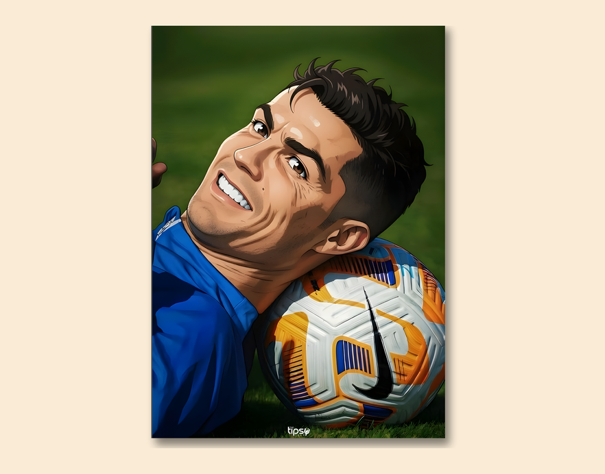 "CRISTIANO RONALDO 07 POTRAIT" -Shiny & Sturdy Metallic Poster Art That Pops & Sticks