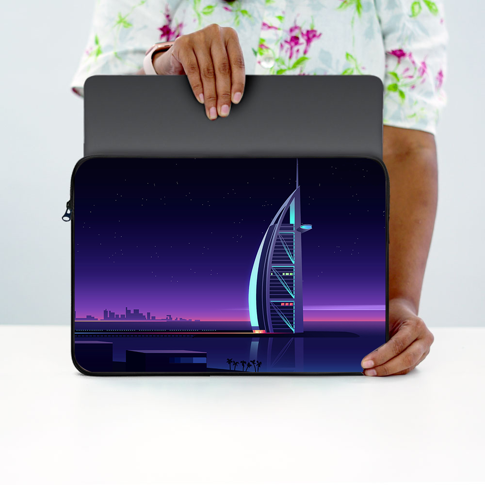 "Burj Al Arab- Radiant View" Laptop Sleeves:Bold Modern Design for Every Size