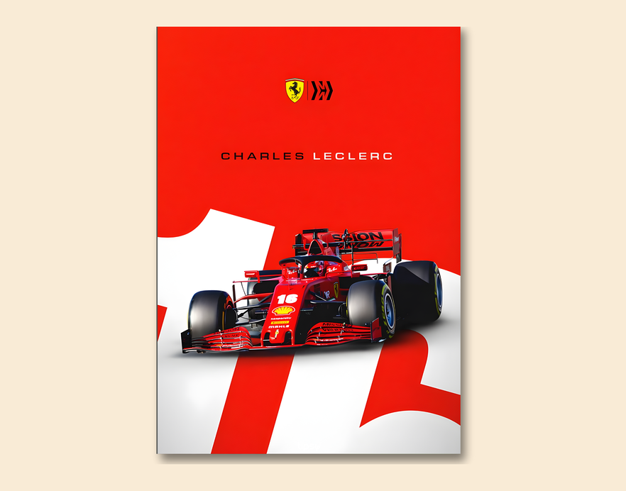 "CHARLES LECLERC" -Shiny & Sturdy Metallic Poster Art That Pops & Sticks