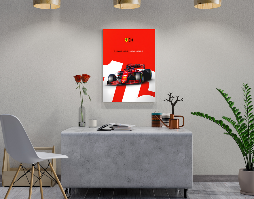 "CHARLES LECLERC" -Shiny & Sturdy Metallic Poster Art That Pops & Sticks