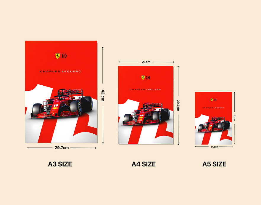 "CHARLES LECLERC" -Shiny & Sturdy Metallic Poster Art That Pops & Sticks
