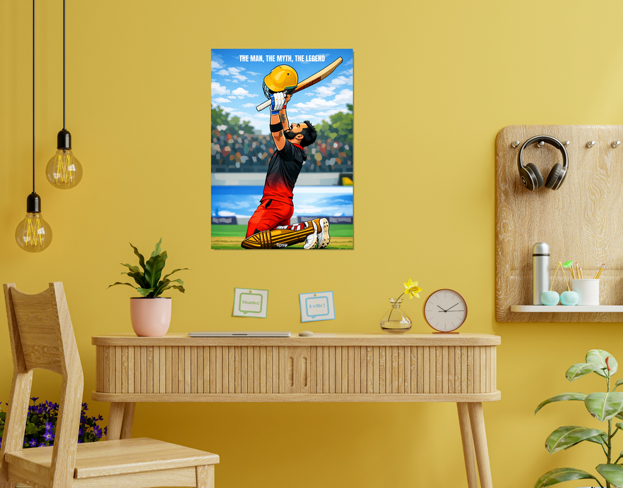 "THE MAN, THE MYTH, THE LEGEND VIRAT KOHLI" -Shiny & Sturdy Metallic Poster Art That Pops & Sticks